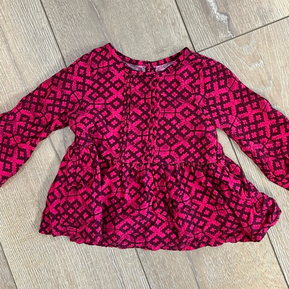 🔥3/$18🔥 Girls long sleeve shirt size 18 months OshKosh B'gosh Pink Blouse